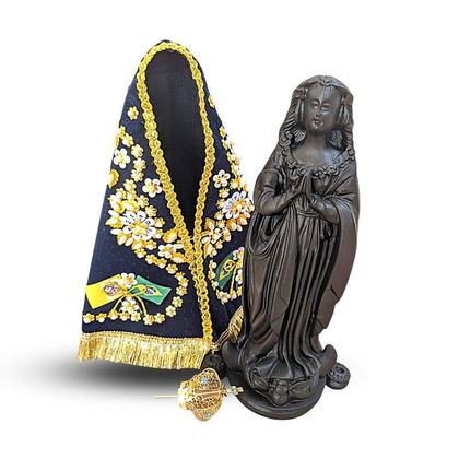 Imagem de A Nossa Senhora Aparecida Resina Com Manto E Coroa 30cm