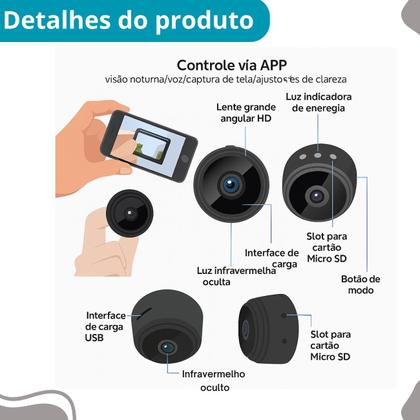 Imagem de A9 mini câmera Full HD 1080p Wi-Fi monitoramento sem fio pro