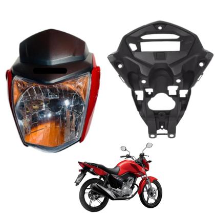 Aba (Asa) Tanque Cg Fan 160 2016 até 2021 + Farol Completo Com Aranha do Painel - Sportive Imagem de Aba (Asa) Tanque Cg Fan 160 2016 até 2021 + Farol Completo Com Aranha do Painel