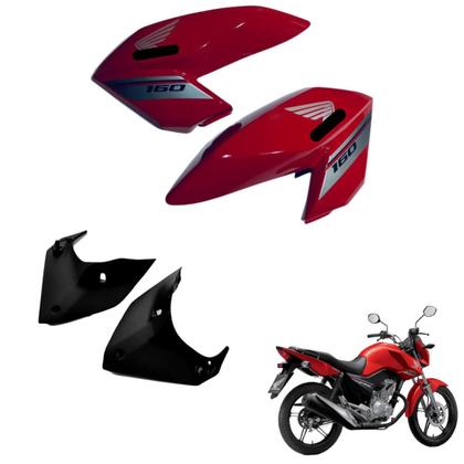 Aba (Asa) Tanque Cg Fan 160 2016 até 2021 + Farol Completo Com Aranha do Painel - Sportive Imagem de Aba (Asa) Tanque Cg Fan 160 2016 até 2021 + Farol Completo Com Aranha do Painel