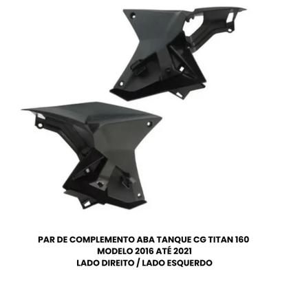 Aba (Asa) Tanque Cg Titan 160 2016 até 2021 + Tampa Lateral Paralama Dianteiro - Sportive Imagem de Aba (Asa) Tanque Cg Titan 160 2016 até 2021 + Tampa Lateral Paralama Dianteiro