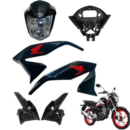 Imagem de Aba (Asa) Tanque Cg Titan 160 Modelo 2022 / 2024 + Farol Completo Paralama Dianteiro