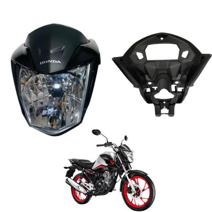 Imagem de Aba (Asa) Tanque Cg Titan 160 Modelo 2022 / 2024 + Farol Completo Paralama Dianteiro