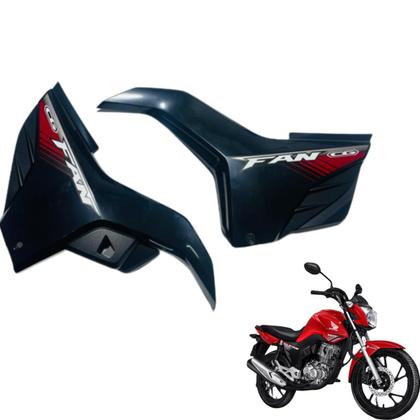 Aba do Tanque Cg Fan 160 modelo 2016 até 2021 Par de Complementos Tampa Lateral Paralama Rabeta Traseira 3 peças - Sportive Paramotos Imagem de Aba do Tanque Cg Fan 160 modelo 2016 até 2021 Par de Complementos Tampa Lateral Paralama Rabeta Traseira 3 peças