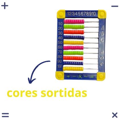 Imagem de Abaco Contador Escolar com 100 Bolinhas e Tripé KAZ Cores Sortidas Brinquedo Educacional Matemática