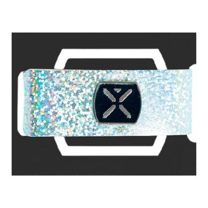 Imagem de Abafador Damper Prata Holográfico DHMD01 Couro Tag Metal Médio Instrumentos Guitarra Violão Baixo