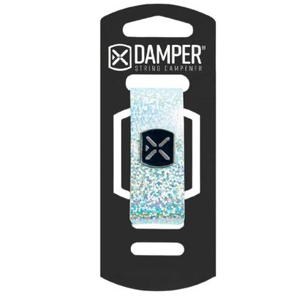 Imagem de Abafador Damper Prata Holográfico DHMD01 Couro Tag Metal Médio Instrumentos Guitarra Violão Baixo