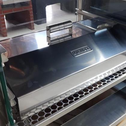 Imagem de Abafador De Inox 45cm + Pedra Refratária 36cm Churrasqueira