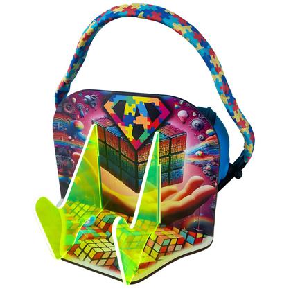 Imagem de Abafador de Ruido para Autistas 11 DB com suporte Cubo Mágico brilha no escuro