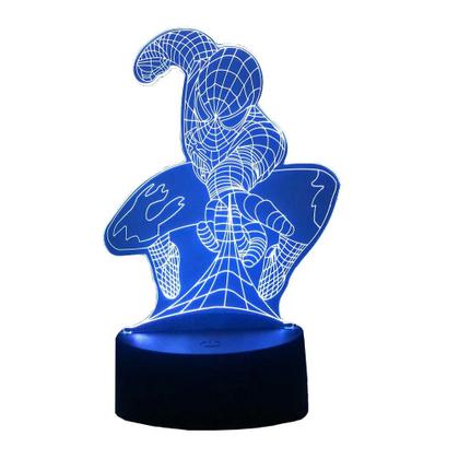 Imagem de Abajur 3D Acrílico do Homem-Aranha - Luminária de Mesa LED USB