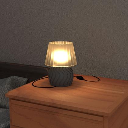 Imagem de Abajur Base Luminária de Mesa Cabeceira de Cama Escritório Quarto Sala com Lâmpada - ARTBOX3D