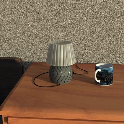 Imagem de Abajur Base Luminária de Mesa Cabeceira de Cama Escritório Quarto Sala com Lâmpada - ARTBOX3D