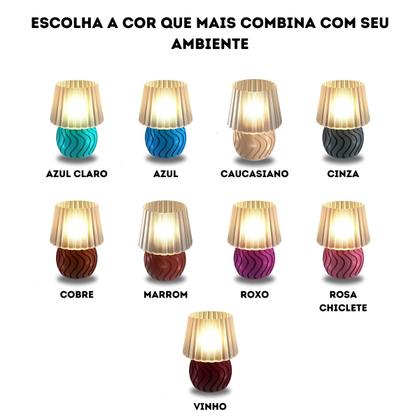 Imagem de Abajur Base Luminária de Mesa Cabeceira de Cama Escritório Quarto Sala com Lâmpada - ARTBOX3D