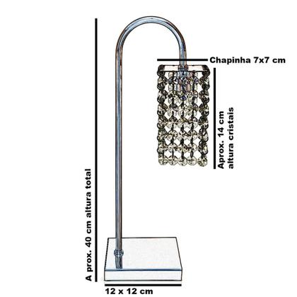Imagem de Abajur Clearcrillic Cristal Acrílico Quadrado Escovado