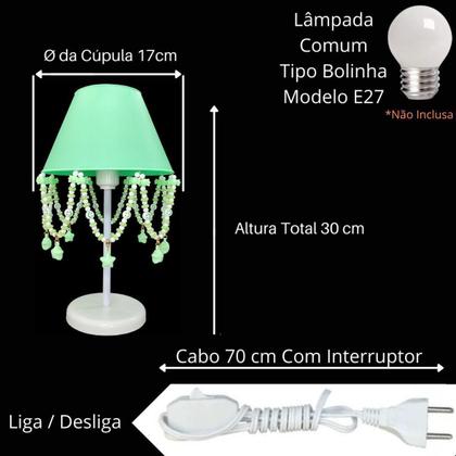 Imagem de Abajur Com Pingente Estrela Infantil Quarto De Menino Verde