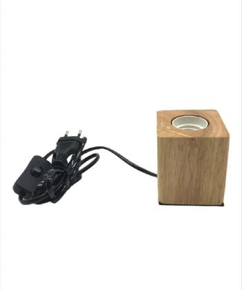 Imagem de Abajur Cube Madeira Quarto Mesa De Cabeceira De Cama