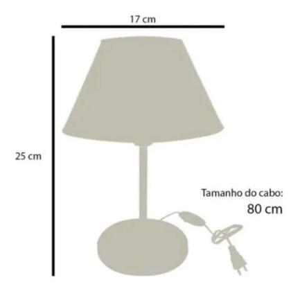 Imagem de Abajur Cúpula Injetada Luminária de Mesa para Escritório Quarto Recepção Decoração Sala Moderno PRETO e PRETO