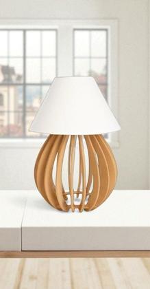 Imagem de Abajur De Madeira Iluminaria De Mesa Para Escritório Salas Quarto