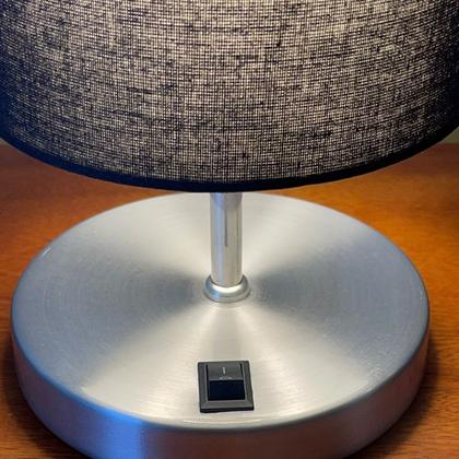 Imagem de Abajur De Mesa Clássico Redondo Com Interruptor Com Cúpula Para Decoração Casa e Sala Estar, Quarto Cabeceira de Cama, Escritório leitura