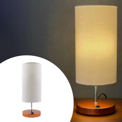 Imagem de Abajur De Mesa Clássico Redondo Com Interruptor Com Cúpula Para Decoração Casa e Sala Estar, Quarto Cabeceira de Cama, Escritório leitura