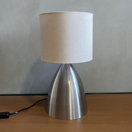 Imagem de Abajur de Mesa Cone Escovado Com Cúpula Para Decoração Casa e Sala, Quarto Cabeceira de Cama e Escritório leitura