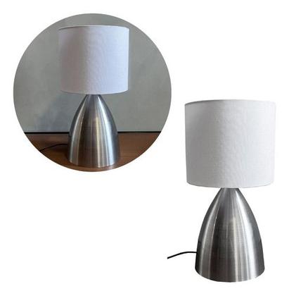 Imagem de Abajur de Mesa Cone Escovado Com Cúpula Para Decoração Casa e Sala, Quarto Cabeceira de Cama e Escritório leitura