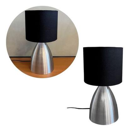 Imagem de Abajur de Mesa Cone Escovado Com Cúpula Para Decoração Casa e Sala, Quarto Cabeceira de Cama e Escritório leitura