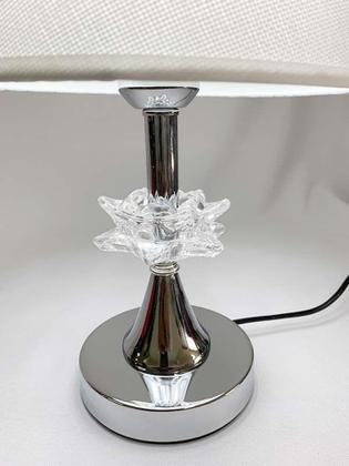 Imagem de Abajur De Mesa Decoração - Branco Bivolt Cúpula Linho - Amg