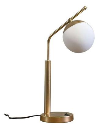 Imagem de Abajur De Mesa Inclinado Jabuticaba Com Globo Vidro 12cm com Lâmpada Branco frio Para Sala, quarto, cama e cabeceira