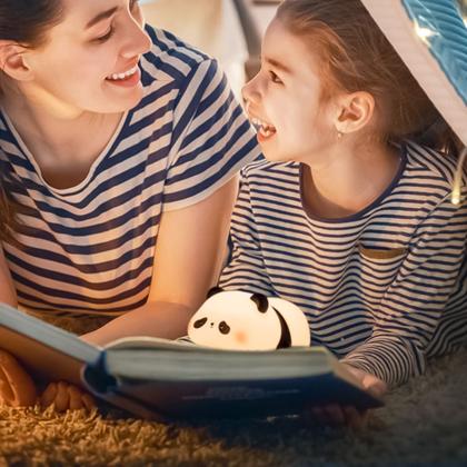 Imagem de Abajur De Mesa Luminária Fofa Decoração Panda De Silicone