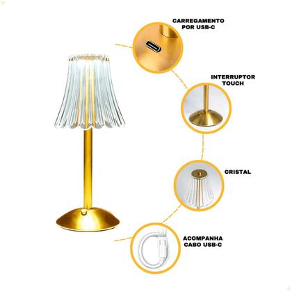 Imagem de Abajur de Mesa Saia De Seda Led 3w Multicor Luminária Recarregável Minimalista Quarto Dormitório Escritório Escrivanininha