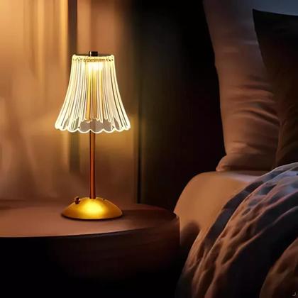 Imagem de Abajur de Mesa Saia De Seda Led 3w Multicor Luminária Recarregável Minimalista Quarto Dormitório Escritório Escrivanininha