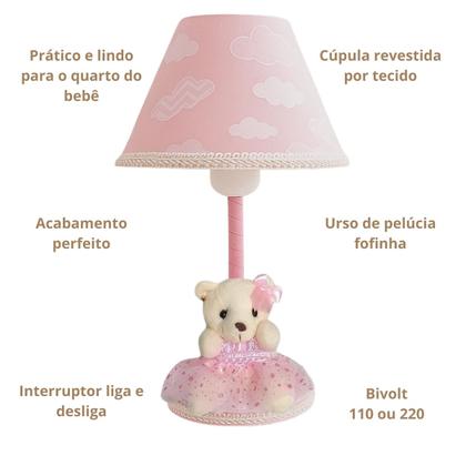 Imagem de Abajur Infantil Bebê Luminária Nuvem Chuva De Amor