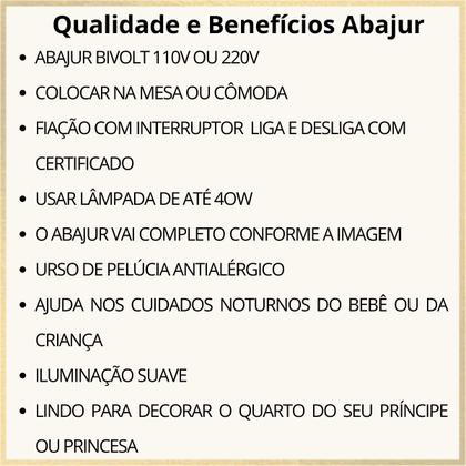 Imagem de Abajur Infantil Cabeceira Quarto Bebê Criança - Azul