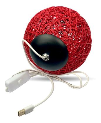 Imagem de Abajur Luminária Bola Luz Barbante Enfeite Mesa Decoração