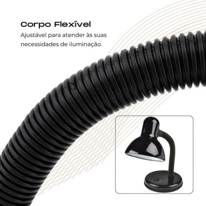 Imagem de Abajur Luminária Cabeceira Mesa Com Base Flexível Dobrável Articulável Para Quarto Estudos