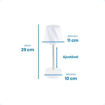 Imagem de Abajur Luminária De Mesa Altura Ajustável Quarto mesa de cabeceira