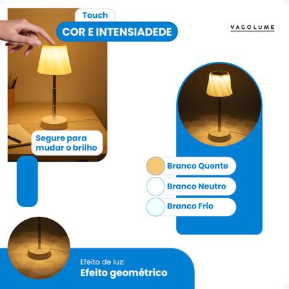 Imagem de Abajur Luminária De Mesa Altura Ajustável Quarto mesa de cabeceira