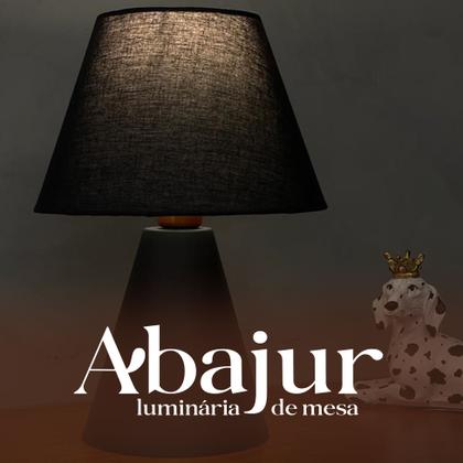 Imagem de Abajur luminária de Mesa Clássica Preta Com Cúpula Cônica Para Decoração Sala, Quarto, Escritório Cabeceira Cama