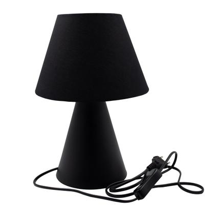 Imagem de Abajur luminária de Mesa Clássica Preta Com Cúpula Cônica Para Decoração Sala, Quarto, Escritório Cabeceira Cama