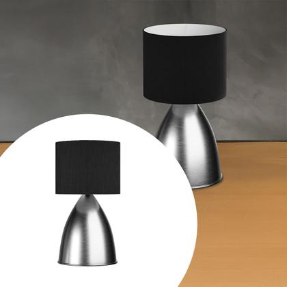 Imagem de Abajur luminária de Mesa Clássico Bojudo Escovado Com Cúpula Decoração de Casa e Sala, Quarto e cabeceira Cama, Escritório leitura