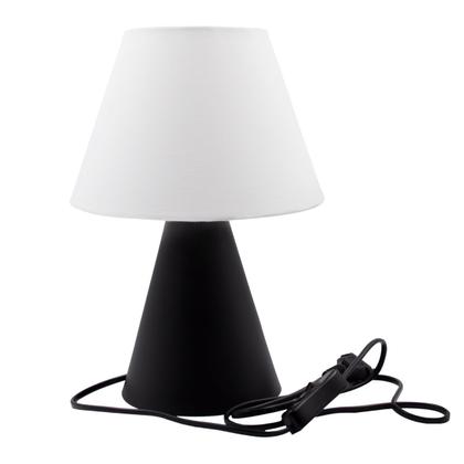 Imagem de Abajur luminária de mesa Clássico Cone Preto de Alumínio bivolt Com Cúpula Para Casa Sala Escritório e Quarto e cabeceira Cama