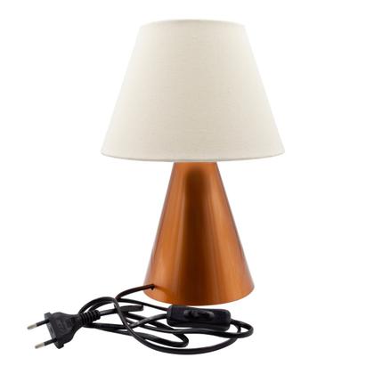 Imagem de Abajur luminária de Mesa Clássico Cor Cobre Alumínio Com Cúpula Para Casa e Sala, Quarto ou Escritório, Cabeceira Cama