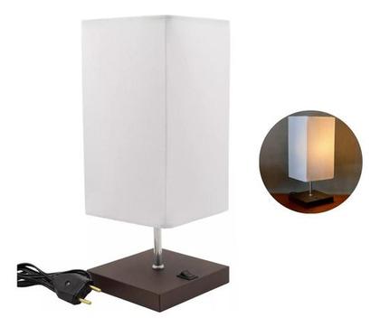 Imagem de Abajur luminária de Mesa Clássico Quadrado Com Interruptor e Cúpula Decoração Casa e Sala, Quarto e Cabeceira Cama, Escritório estudar