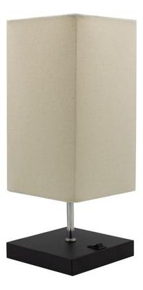 Imagem de Abajur luminária de Mesa Clássico Quadrado Com Interruptor e Cúpula Decoração Casa e Sala, Quarto e Cabeceira Cama, Escritório estudar