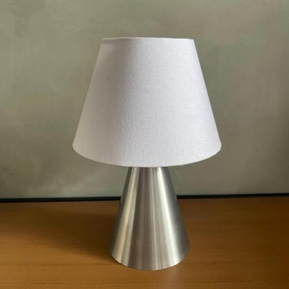 Imagem de Abajur luminária de Mesa Cone Escovado Com Cúpula Para Sala, Quarto, Cabeceira de Cama, Escritório, Casa