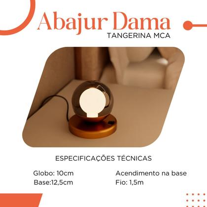 Imagem de Abajur luminaria de Mesa Moderno Dama Com Globo Rosca 10cm de Alumínio e Bivolt Para Cabeceira de Cama, Quarto ou Sala