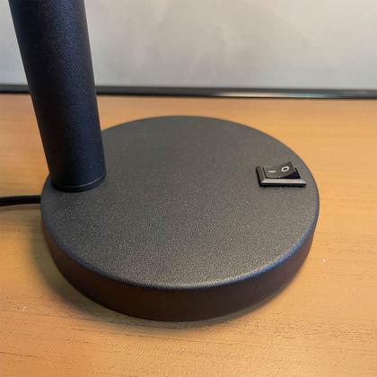 Imagem de Abajur Luminaria De Mesa Moderno Inclinado Preto com Globo Vidro 12cm Para Sala, Quarto, Cama cabeceira, Corredor, Escritório