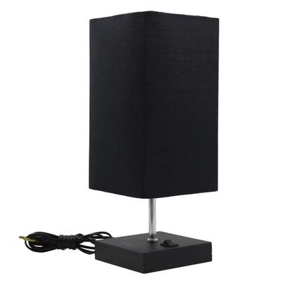Imagem de Abajur luminária de Mesa Quadrado MDF Com Interruptor Com Cúpula Para Decoração Casa e Sala, Quarto Cama e Cabeceira, Escritório estudar