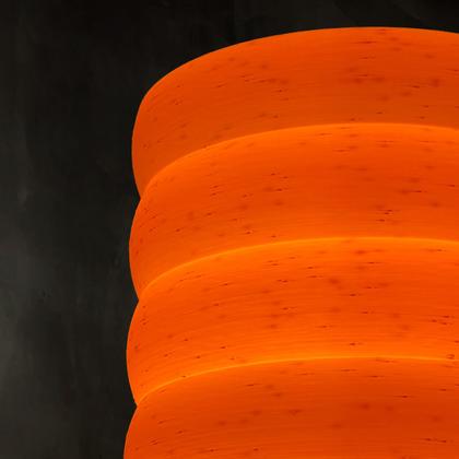 Imagem de Abajur Luminária de Mesa Redonda Moderno Com Interruptor Com Cúpula 3D Decorativa para Sala, Quarto, Escritório e Cabeceira De Cama Marrom Cupula Bege